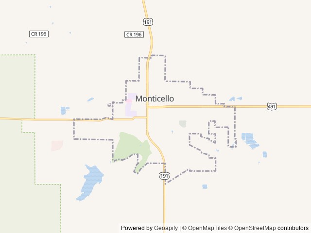Map of Westerner RV Park location at Monticello, UT, United States