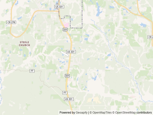 Map of Sapphire Island Camping & RV Resort location at DeFuniak Springs, FL, United States