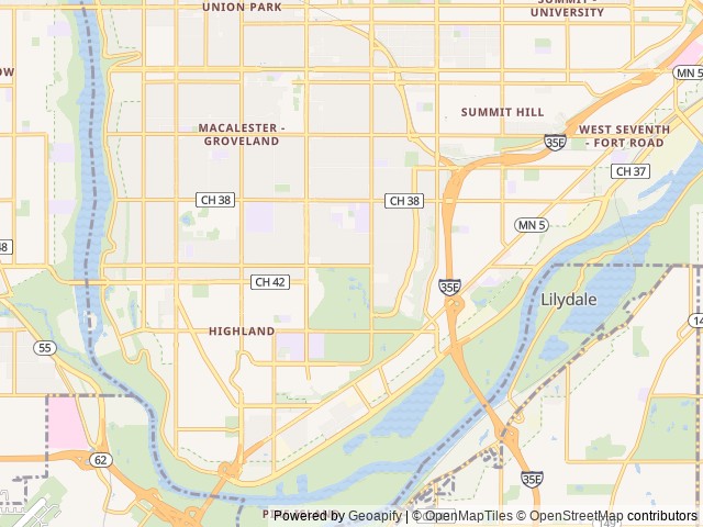 Map for Happy the Camper near Saint Paul, MN