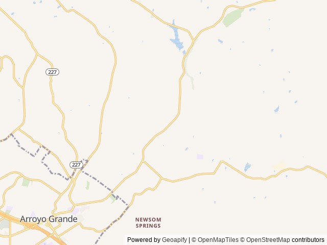 Map for 2018 Fleetwood RV Surge 25G near Arroyo Grande, CA