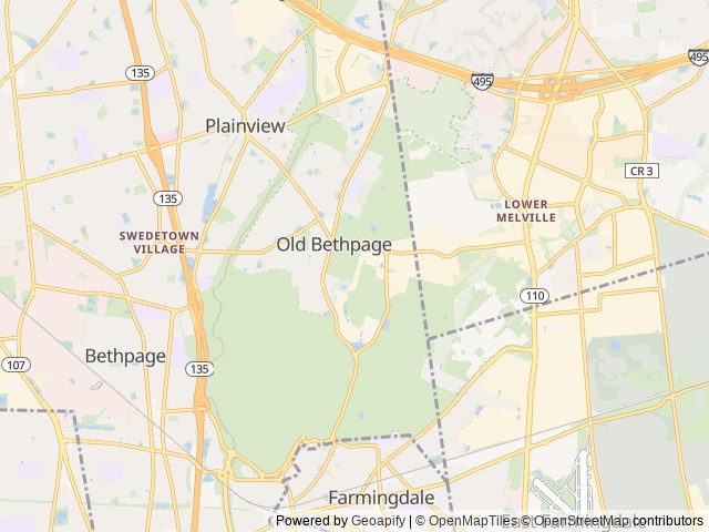 Map of Battle Row Campground location at Old Bethpage, NY, United States