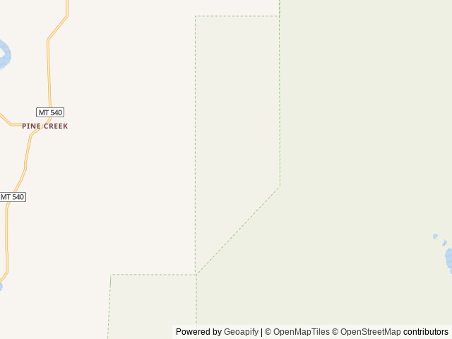 Map of Pine Creek Campground location at Livingston, MT, United States