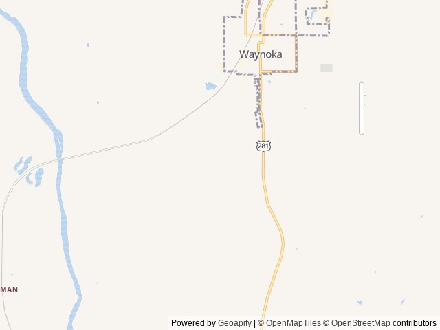 Map of Camp Roper location at Waynoka, OK, United States