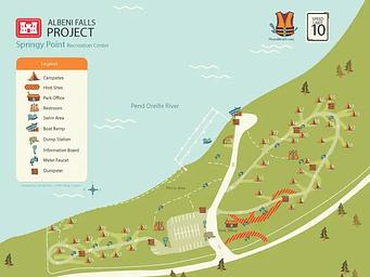 Map of Springy Point campground 