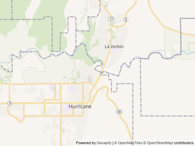 Map for Kings getaway hideout near Hurricane, UT