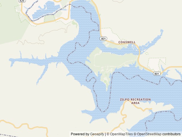 Map of Twin Knobs Campground location at Morehead, KY, United States