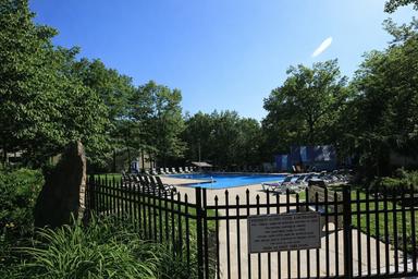 Hidden Acres Campground — pool surrounded by trees