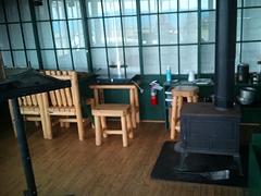 Fireplace inside the lookout