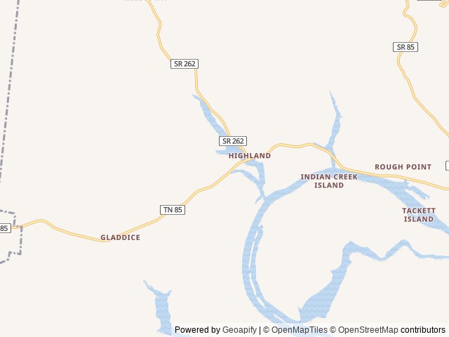 Map of Wartrace Ck Rec Area location at Gainesboro, TN, United States