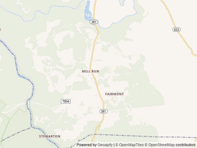 Map of Yogi Bear's Jellystone Park™ Camp-Resort: Mill Run location at Mill Run, PA, United States