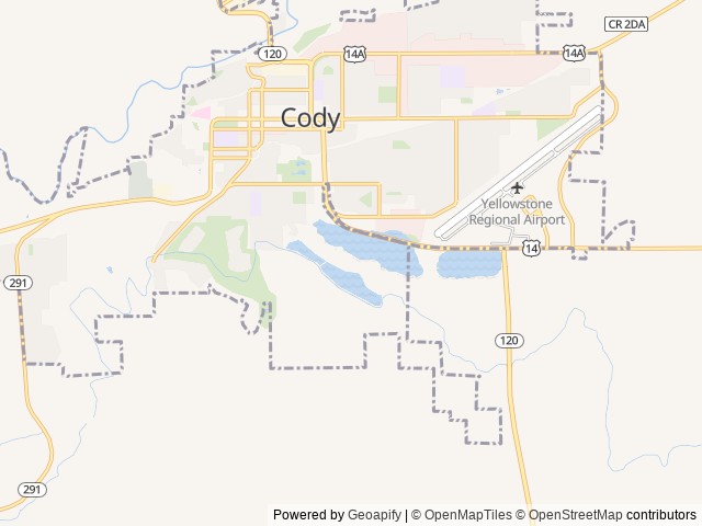 Map of Absaroka Bay RV Park location at Cody, WY, United States