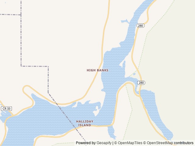 Map of Highbanks Campground location at Salamanca, NY, United States