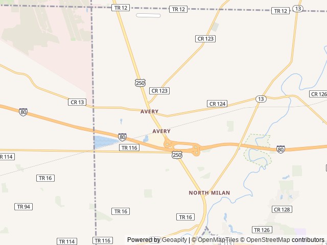 Map of Sandusky Milan RV Park location at Seville, OH, United States