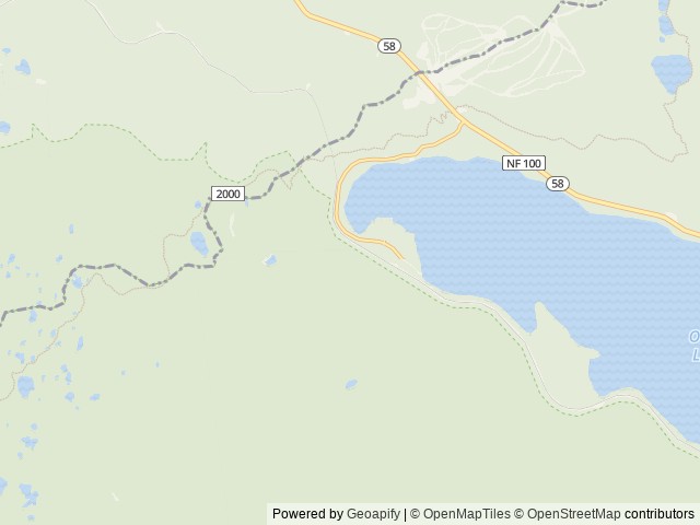 Map of Trapper Creek Campground location at Crescent, OR, United States