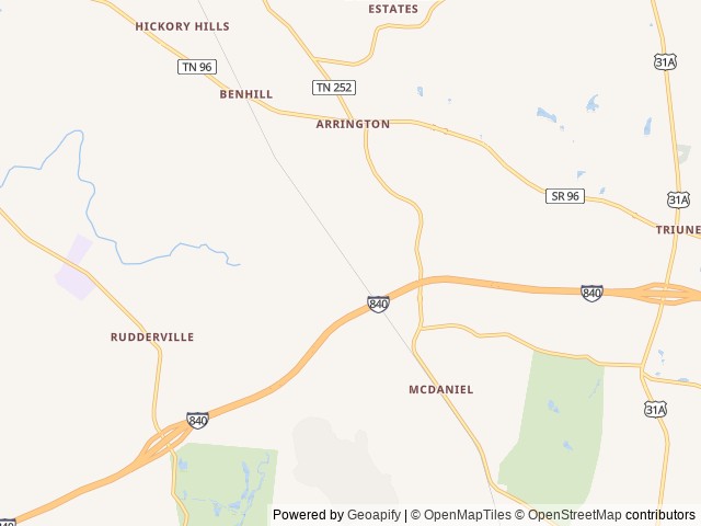 Map for 2021 Dutchmen Kodiak Ultra-Lite 283BHSL near Williamson County, TN
