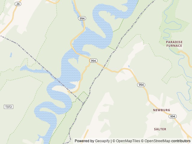Map of Lake Raystown Resort & Lodge location at Pennsylvania 16638, PA, United States