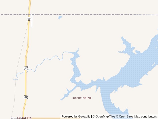 Map of Flat Rock Creek location at Chouteau, OK, United States