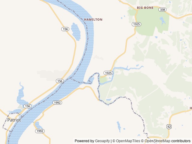 Map of Boones Landing location at Union, KY, United States
