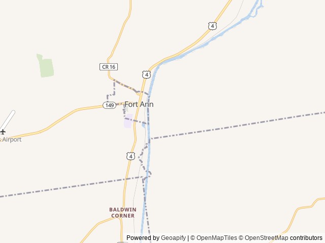 Map of Granite Hill Lodge and Campground location at Fort Ann, NY, United States