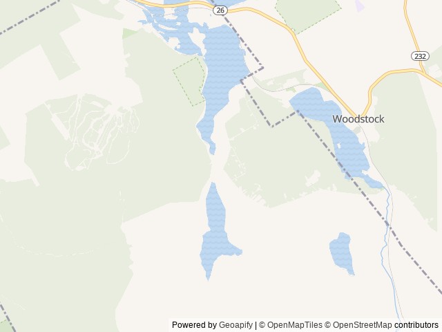 Map of Nordic House Glamping location at Greenwood, ME, United States