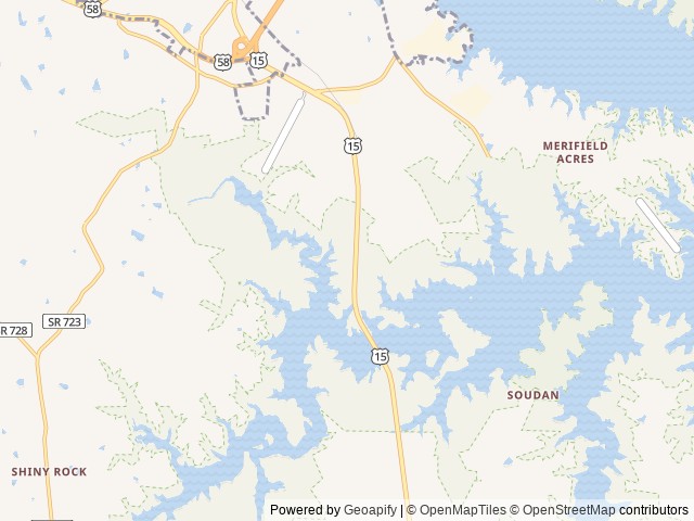 Map of Longwood Park location at Boydton, VA, United States
