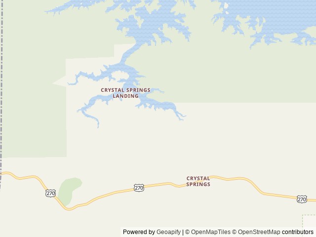 Map of Crystal Springs (AR) location at Royal, AR, United States