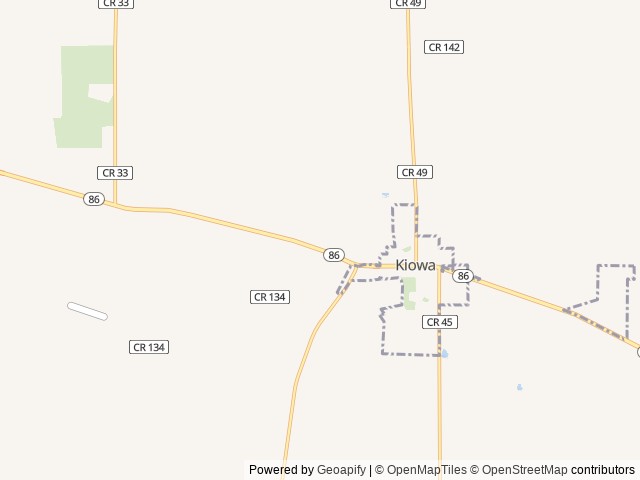 Map of Kiowa Outdoor Adventures location at Kiowa, CO, United States