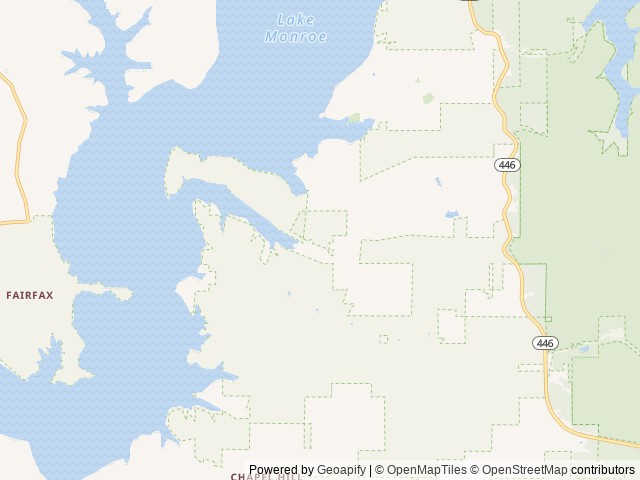 Map of Sharwood Campground location at Bloomington, IN, United States