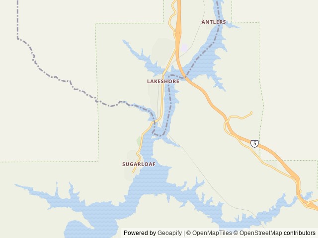 Map of Lakeshore East location at Lakehead, CA, United States