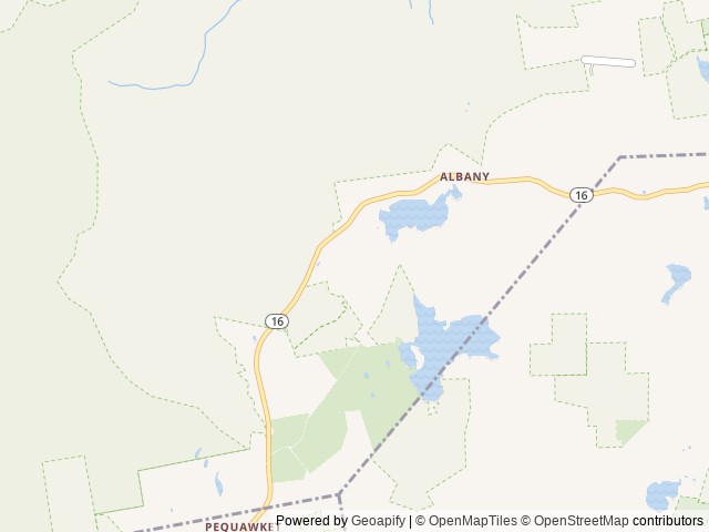 Map of Huttopia White Mountains location at Madison, NH, United States