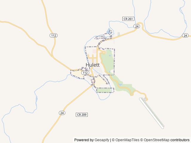 Map of Screaming Eagle Campground location at Hulett, WY, United States