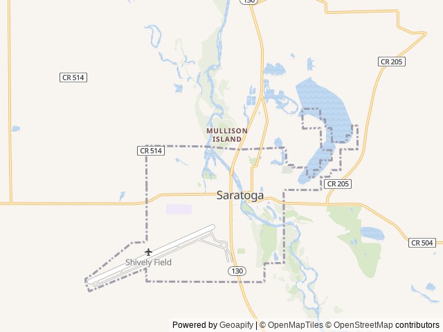 Map of Deer Haven RV Park location at Saratoga, WY, United States