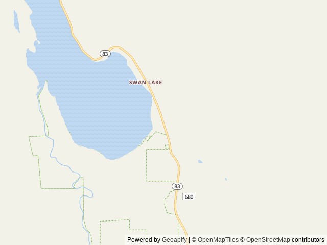 Map of Swan Lake Trading Post location at Swan Lake, MT, United States