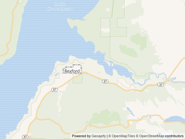 Map of Rexford Bench location at Eureka, MT, United States