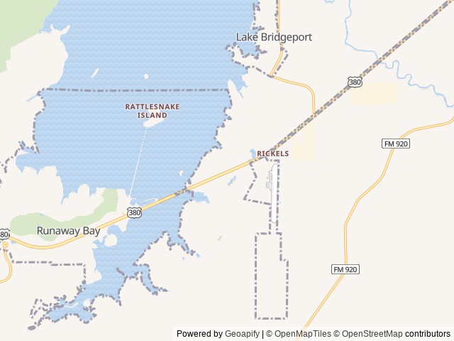 Map of Thousand Trails Bay Landing location at Bridgeport, TX, United States