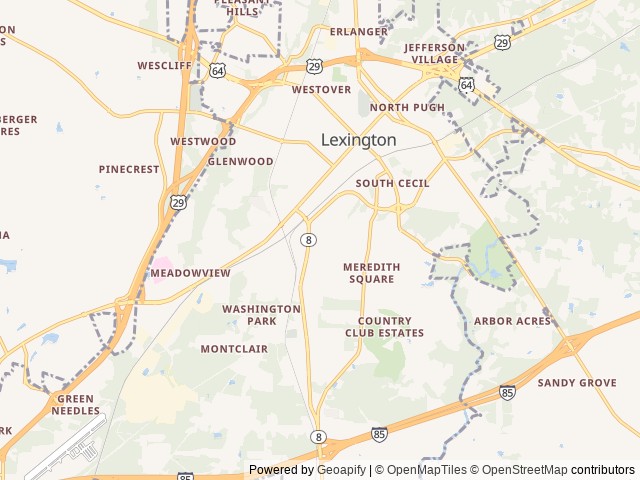 Map for 2018 Thor Motor Coach ACE 27.2 near Lexington, NC