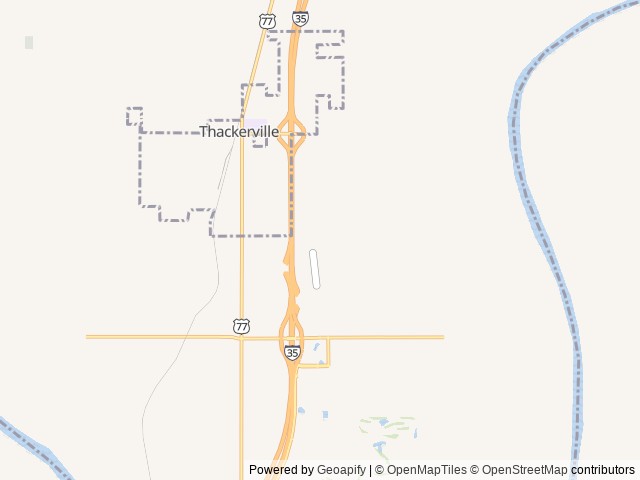 Map of King RV Park location at Thackerville, OK, United States