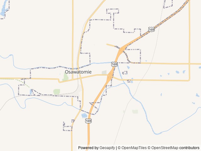 Map of Mills House RV Park location at Osawatomie, KS, United States