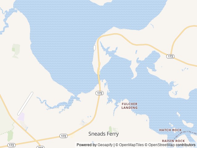 Map of Seahaven Marine RV Park location at Sneads Ferry, NC, United States