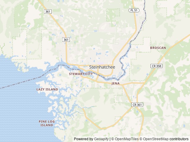 Map of Big Z RV Resort location at Steinhatchee, FL, United States