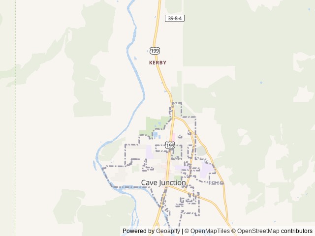 Map of Cave Junction KOA Journey location at Cave Junction, OR, United States