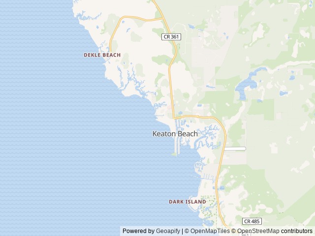 Map of Ms Lynn's Old Pavilion RV Park, LLC location at Keaton Beach, FL, United States