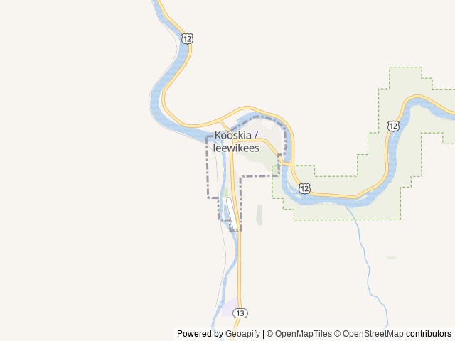 Map of Meadow Creek Cabin location at Kooskia, ID, United States