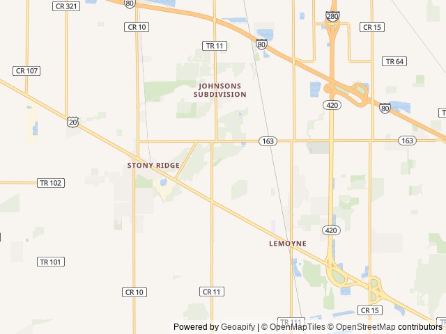 Map of Toledo East / Stony Ridge KOA Journey location at Perrysburg, OH, United States