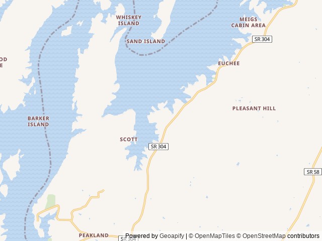 Map of Camp Willow Outdoor Resort location at Ten Mile, TN, United States