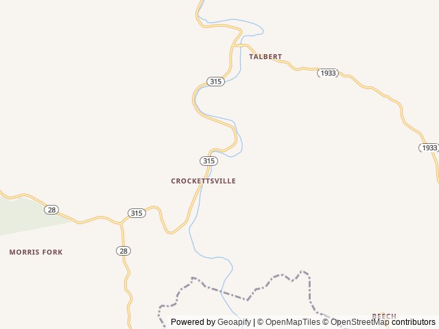 Map of Crockettsville RV Park location at Booneville, KY, United States