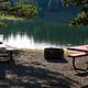 Campsite next to lake in Lakeview Campground
