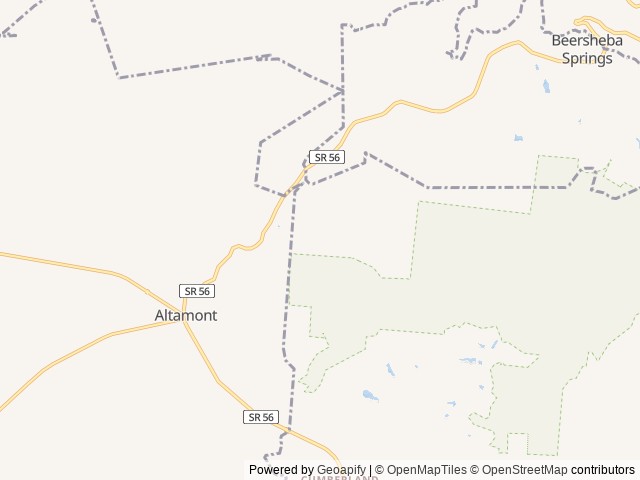 Map of Greeter Falls Campground location at Altamont, TN, United States