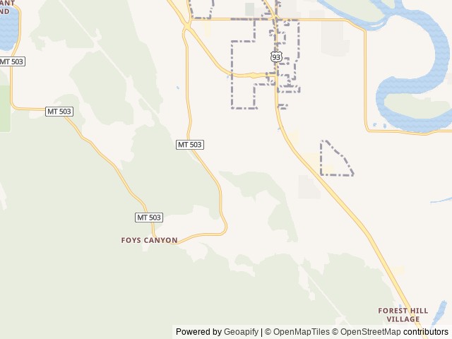 Map for Montana Escape near Kalispell, MT