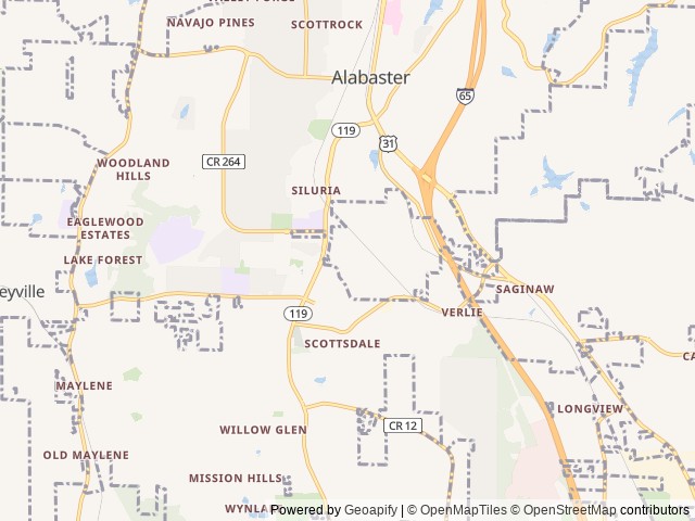 Map for Bebe's RV sleeps 8, take her on your next trip! near Alabaster, AL